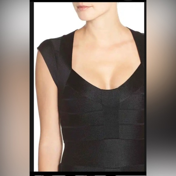 French Connection Women's Black Spotlight Cap-Sleeve Bandage Dress size‎ medium - Picture 8 of 11